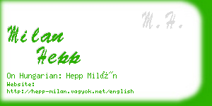 milan hepp business card